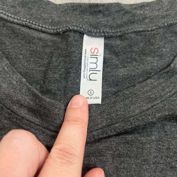 Cropped Long Sleeve TShirt Gray Size Small - Picture 2 of 4